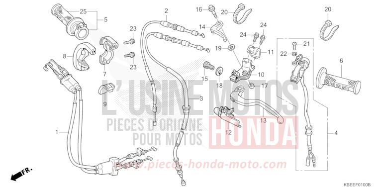 HANDLE LEVER/SWITCH/CABLE for CRF150R "Big wheels" EXTREME RED (R292) from 2018